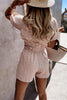 Hollow Lace Up Crop Shorts Sets