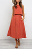 Button Decorate Vest Naxi Skirts Set