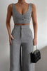 Houndstooth Print Sling Cropped Top With Pants