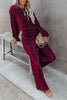 Pleated Crop Blouse Wide Leg Pants Set