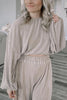 Pleated Crop Blouse Wide Leg Pants Set