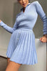 Pullover Swetaer Pleated Mini Skirt Set