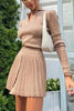 Pullover Swetaer Pleated Mini Skirt Set