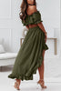 Flounce Off Shoulder Crop Irregularity Skirt Set