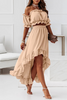 Flounce Off Shoulder Crop Irregularity Skirt Set
