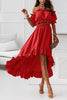 Flounce Off Shoulder Crop Irregularity Skirt Set
