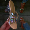 Lydiashoes Rhinestone Chunky Heel Slip-On Flip Flop Pvc Slippers