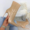 Lydiashoes Stiletto Zipper Snake Print Pointed-Toe Boots