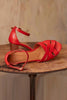 Cross Chunky Heels Sandals