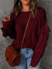 Loose-fitting Turtleneck Fringe Solid Color Pullover Knit Sweater for Women