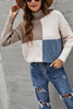 Color Block Turtleneck Loose Sweater