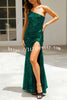 Stunning Views Sequined One Shoulder Slit Maxi Dress