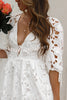 Blooming Love Floral Eyelet Lace Back Tie-up Mini Dress