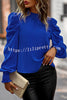 Puff Sleeve Solid Color Temperament Commuter Pleated Shirt