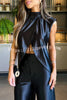 Better Stand Out Solid Color Slit Top and High Waist Pants Set