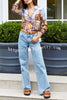 Renaissance Print Button Up Long Sleeve Relaxed Blouse