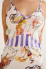 Timeless Choice Satin Contrast Fun Print Bias Cut Maxi Dress