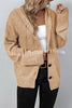 Hooded Single Breasted Drawstring Long Sleeved Top