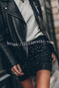 Best Item Sequin Side Ruched Elastic Waist Stretch Mini Skirt