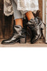 Lace Up Chunky Heels Ankle Boots