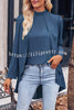 Round Neck Long Sleeve Fake Two Piece Shirt