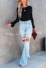 Esen Ribbed Bell Sleeve Knit Sweater