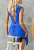 Lilipretty Raise A Toast Textured Material Cutout Back Lace-up Stretch Midi Dress