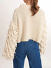Bohemia Loose Ruched Solid Color Round-Neck Short Sweater Tops