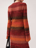 Bohemia Long Sleeves Color-Block Round-Neck Sweater Maxi Dresses