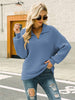 Fashion Long Sleeve Solid Color Knit Loose Turtleneck Sweater for Women