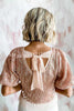 Girly Glam Sequin Bow Design Puff Sleeve Top