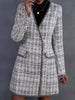 Casual Empire Long Sleeves Buttoned Plaid V-Neck Jackets&Coats