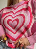Bohemia Heart Shape Color-Block Crochet Round-Neck Sweater Tops