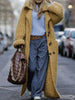 Fashion Long Sleeves Loose Lapel Collar Long Cardigan Outerwear