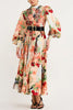 Life¡¯s Romantic Moments Court Floral Print Balloon Sleeve Shirt Midi Dress