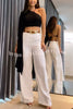 Feelin' Yourself One Shoulder Ruffle Sleeve Back Lace-up Crop Top