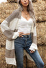 Long Stitching Long-sleeved Knitted Sweater Cardigan