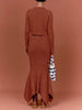 Leisure Round-Neck Long Sleeves Top Empire Asymmetric Skirt Two-Pieces Set
