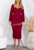 Iconic Crush Ruched Long Balloon Sleeve Mesh Overlay Midi Dress