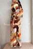 Soraya Vista Print Elastic Waist Pocketed Wide Leg Pants