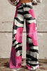 Beautiful Unique Print Button Pocket Wide Leg Pants