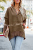 Coffee Perks Cotton Pocketed Henley Hoodie