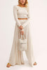 Solid Crop Wide Leg Pants Set