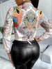 Stylish Long Sleeves Retro Floral Printed Lapel Collar Blouses&Shirts Tops