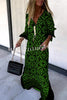 Basically Perfect Geometry Printed Long Sleeve Casual Maxi Dress