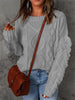 Loose-fitting Turtleneck Fringe Solid Color Pullover Knit Sweater for Women