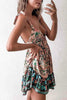 Floral Deep V Neck Slip Mini Dress