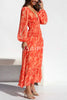 Lorinda Multi Print Smocked Waist Long Sleeve Tiered Maxi Dress