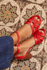 Cross Chunky Heels Sandals