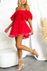 Barbie Night Square Patterned Fabric Puff Sleeve Mini Dress
